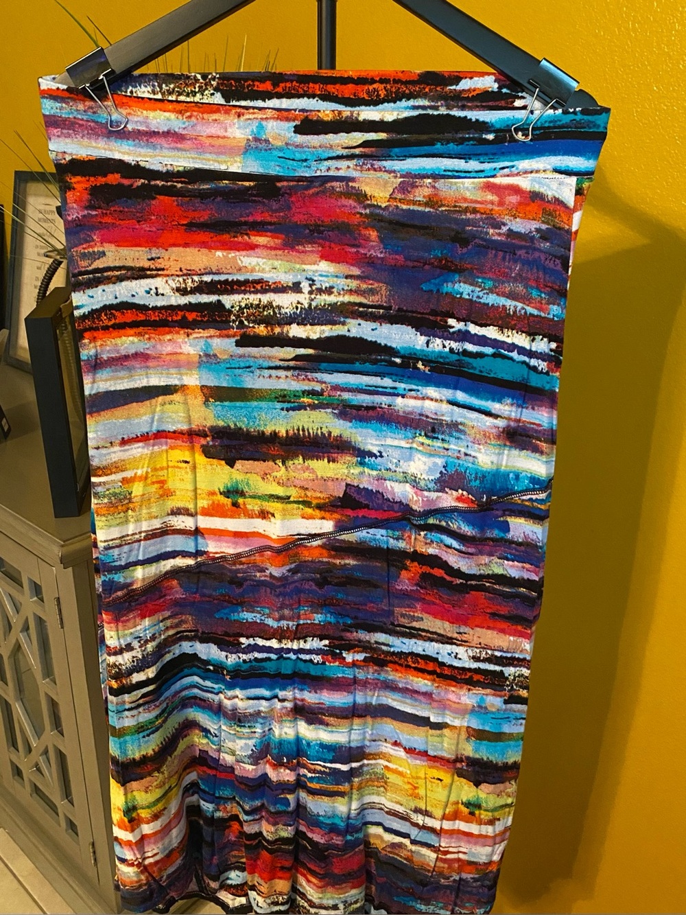 Multicolor Abstract Print A-Line Skirt